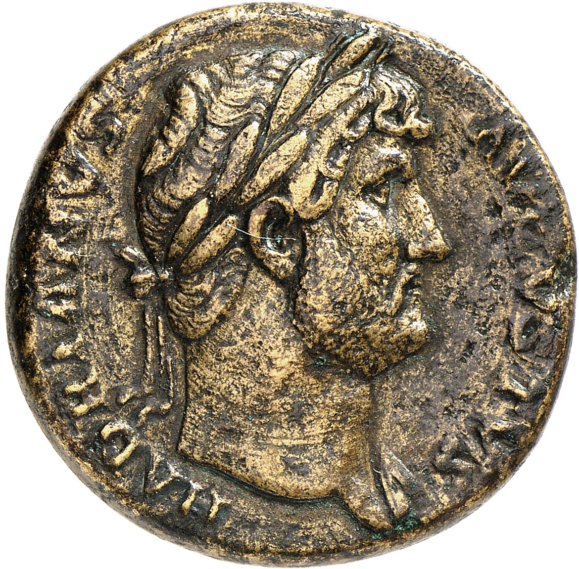 RIC II, Part 3 (second edition) Hadrian 814 Hadrian obverse, Head of Hadrian, laureate, right