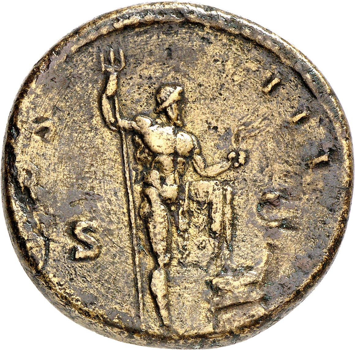 RIC II, Part 3 (second edition) Hadrian 814 Hadrian reverse, Neptune standing right, resting foot on prow, holding trident...