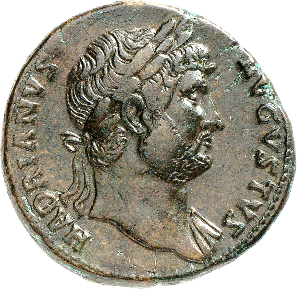 RIC II, Part 3 (second edition) Hadrian 834 Hadrian obverse, Head of Hadrian, laureate, right