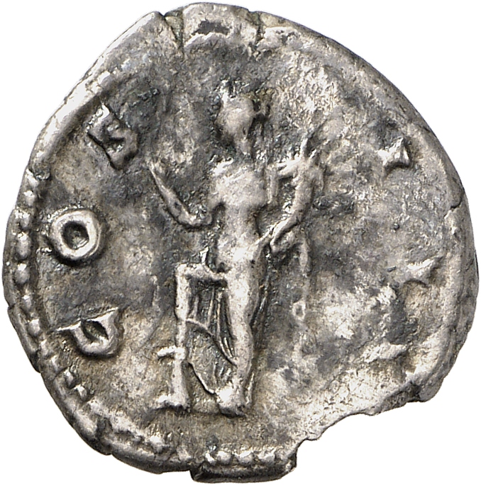 RIC II, Part 3 (second edition) Hadrian 845 Hadrian reverse, Annona (Abundantia) standing left, resting foot on inverted m...