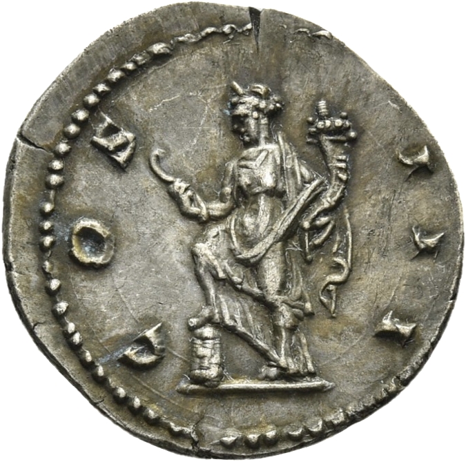 RIC II, Part 3 (second edition) Hadrian 845 Hadrian reverse, Annona (Abundantia) standing left, resting foot on inverted m...