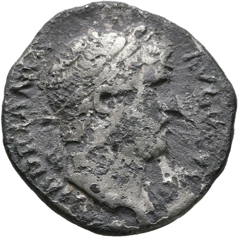 RIC II, Part 3 (second edition) Hadrian 846 Hadrian obverse, Head of Hadrian, laureate, right