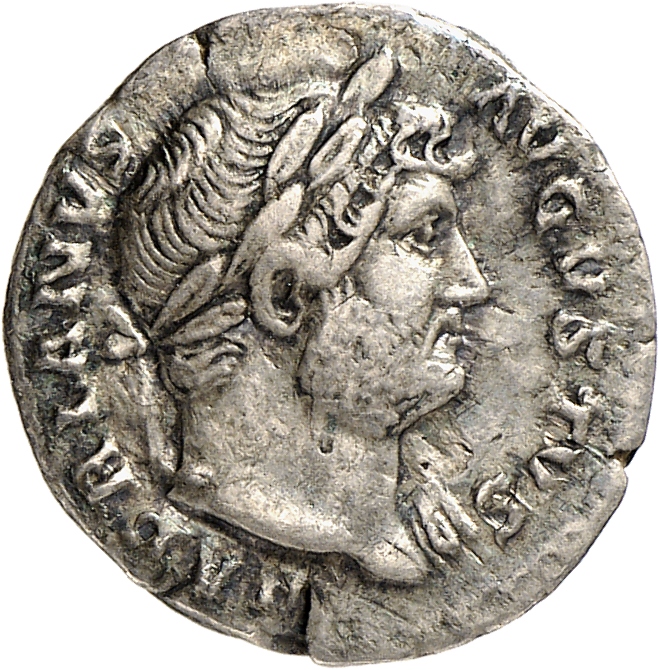RIC II, Part 3 (second edition) Hadrian 852 Hadrian obverse, Head of Hadrian, laureate, right