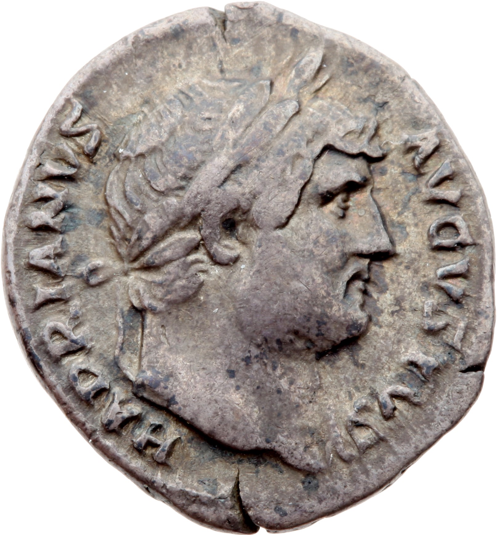 RIC II, Part 3 (second edition) Hadrian 852 Hadrian obverse, Head of Hadrian, laureate, right
