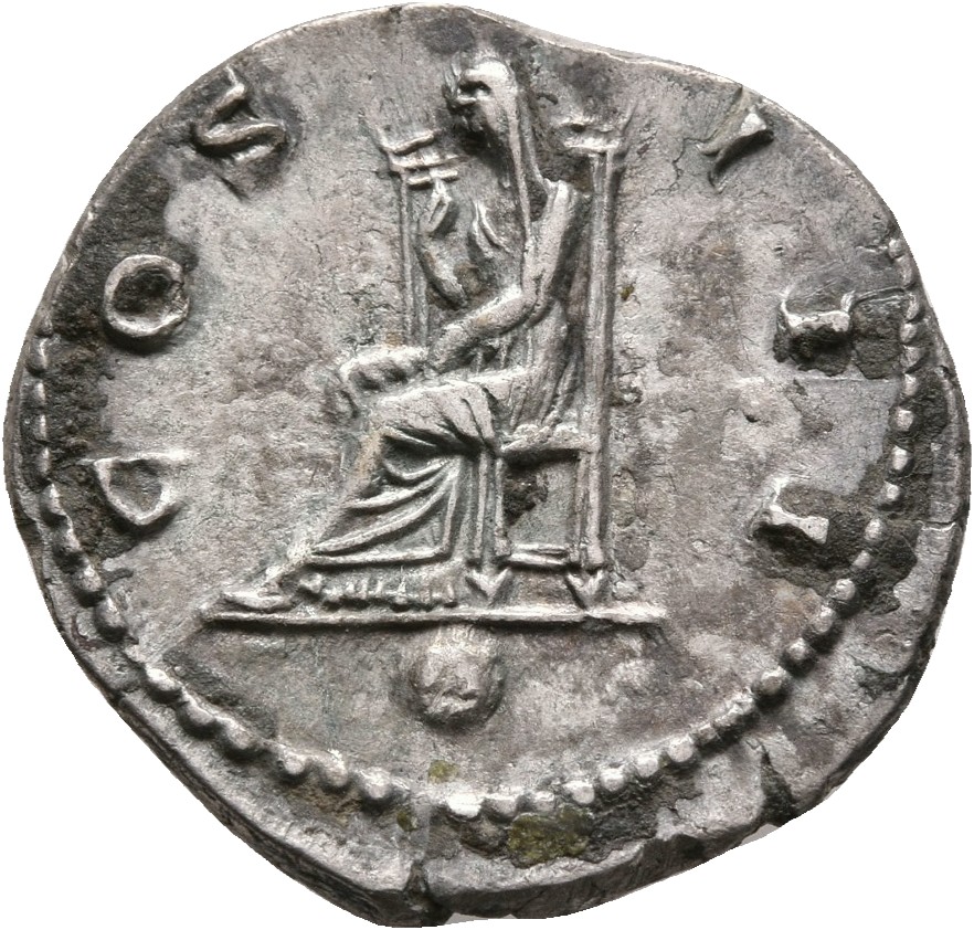 RIC II, Part 3 (second edition) Hadrian 857 Hadrian reverse, Pudicitia, veiled, seated left, holding veil and placing hand...