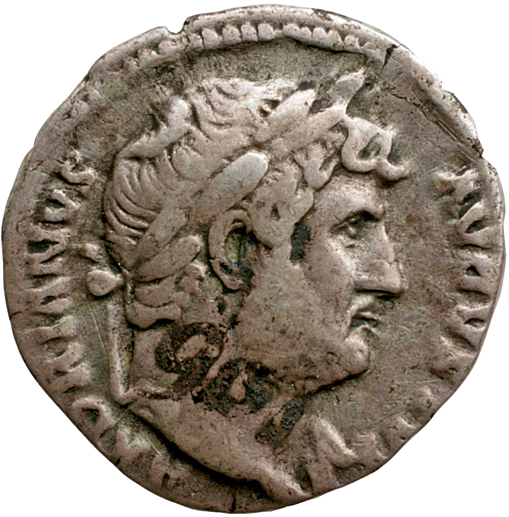 RIC II, Part 3 (second edition) Hadrian 858 Hadrian obverse, Head of Hadrian, laureate, right
