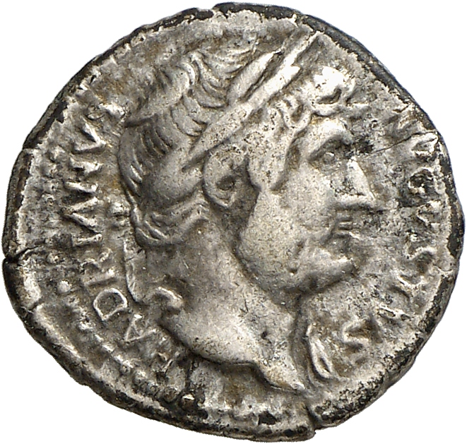 RIC II, Part 3 (second edition) Hadrian 860 Hadrian obverse, Head of Hadrian, laureate, right
