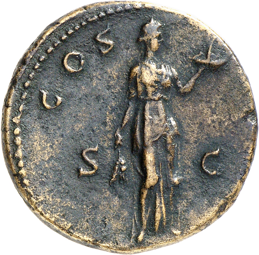 RIC II, Part 3 (second edition) Hadrian 867 Hadrian reverse, Fides standing right, holding corn ears and dish of fruit