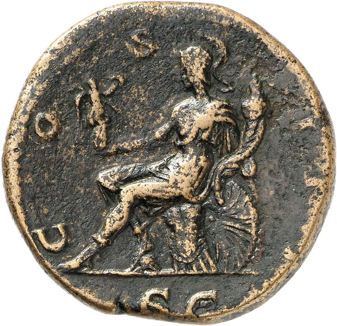 RIC II, Part 3 (second edition) Hadrian 871 Hadrian reverse, Roma seated left on cuirass and shield, sometimes resting foo...