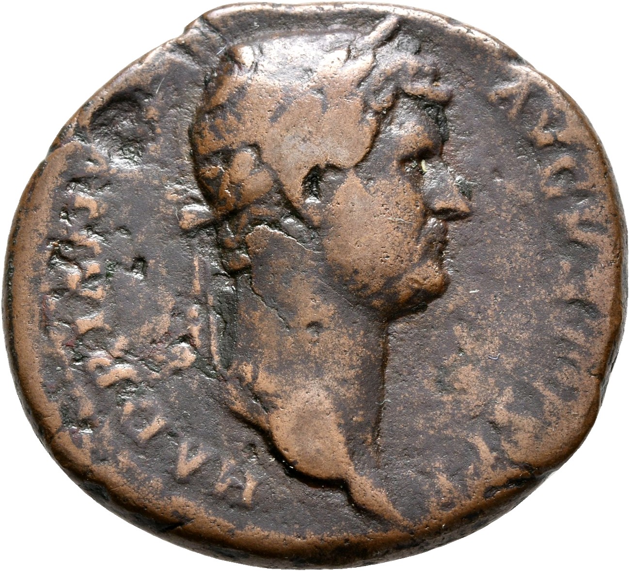 RIC II, Part 3 (second edition) Hadrian 881 Hadrian obverse, Head of Hadrian, laureate, right
