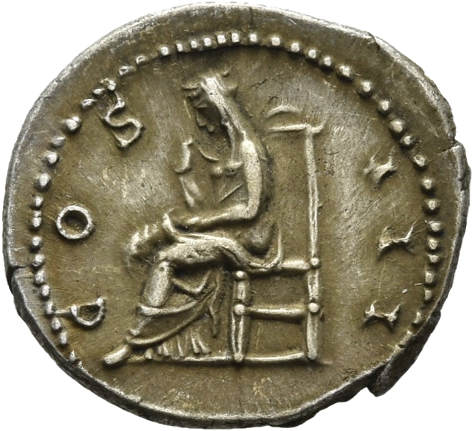 RIC II, Part 3 (second edition) Hadrian 914 Hadrian reverse, Pudicitia, veiled, seated left, drawing out veil