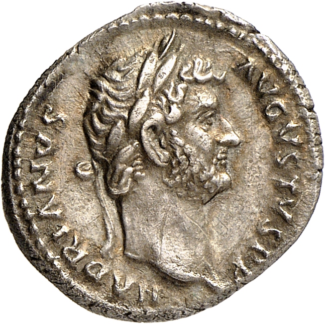 RIC II, Part 3 (second edition) Hadrian 914 Hadrian obverse, Head of Hadrian, laureate, right