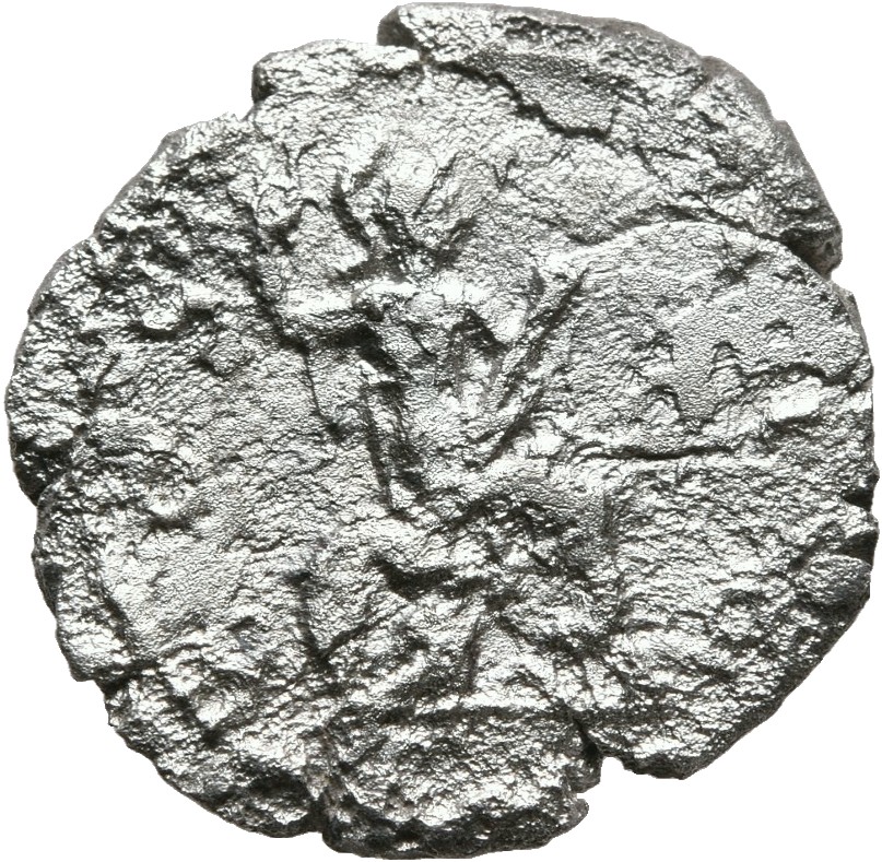 RIC II, Part 3 (second edition) Hadrian 919 Hadrian reverse, Virtus seated right on cuirass and shield, holding spear and ...
