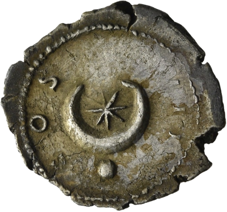 RIC II, Part 3 (second edition) Hadrian 926 Hadrian reverse, Star within crescent