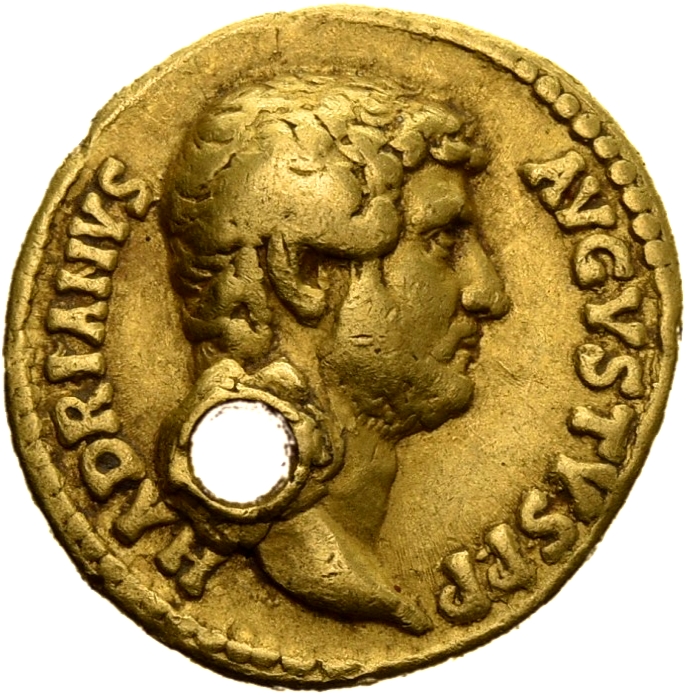 RIC II, Part 3 (second edition) Hadrian 929 Hadrian obverse, Head of Hadrian, right