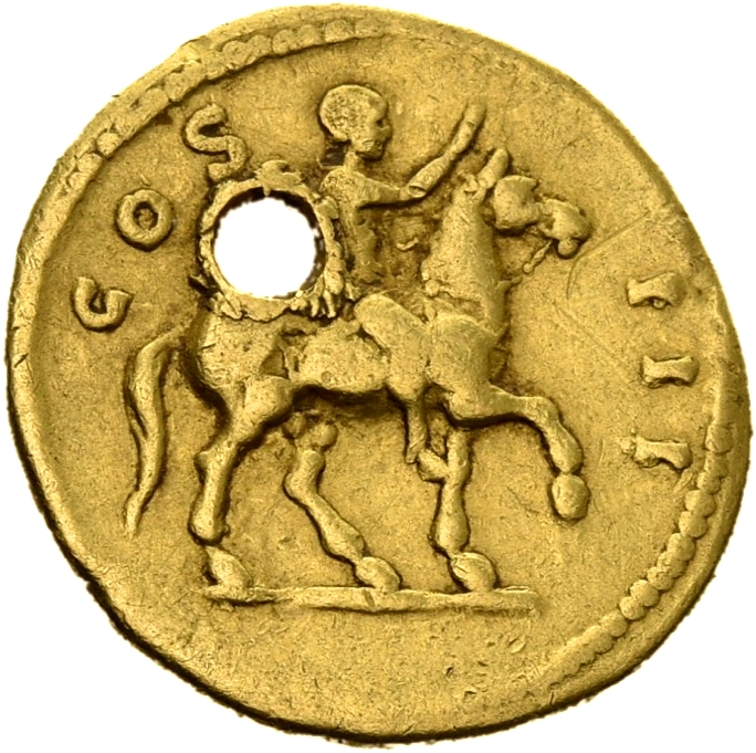RIC II, Part 3 (second edition) Hadrian 929 Hadrian reverse, Hadrian riding right, raising hand