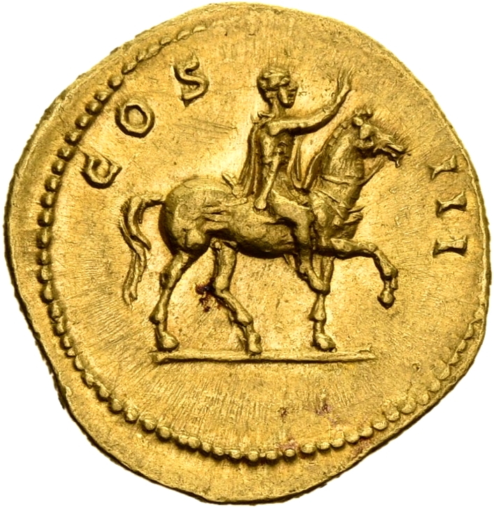 RIC II, Part 3 (second edition) Hadrian 930 Hadrian reverse, Hadrian riding right, raising hand