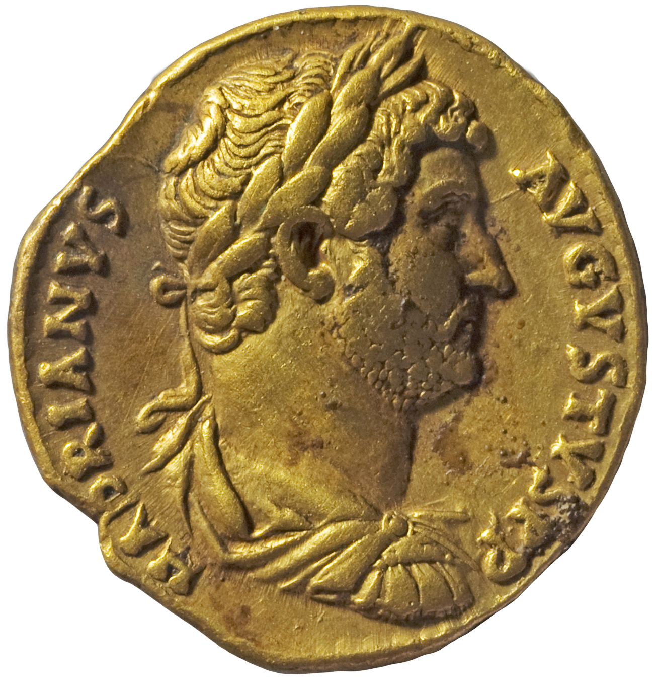 RIC II, Part 3 (second edition) Hadrian 934 Hadrian obverse, Bust of Hadrian, laureate, draped and cuirassed, right, viewe...