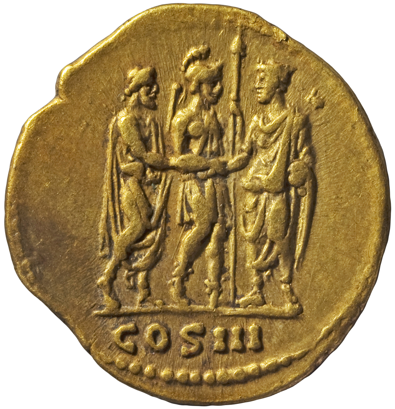 RIC II, Part 3 (second edition) Hadrian 934 Hadrian reverse, Hadrian standing left, Senator standing right, holding sceptr...