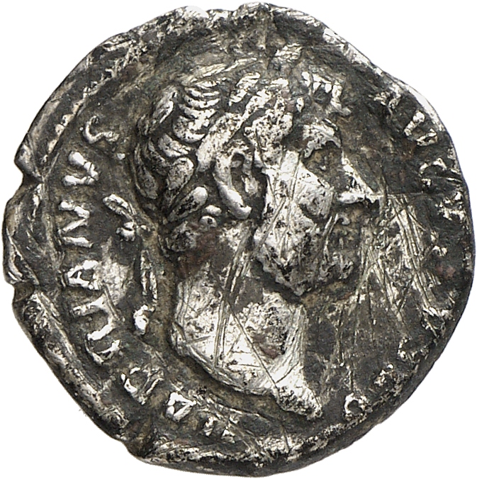 RIC II, Part 3 (second edition) Hadrian 936 Hadrian obverse, Head of Hadrian, laureate, right