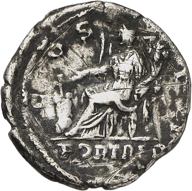RIC II, Part 3 (second edition) Hadrian 936 Hadrian reverse, Fortuna seated left, holding rudder on globe and cornucopia