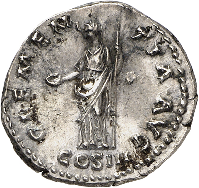 RIC II, Part 3 (second edition) Hadrian 948 Hadrian reverse, Clementia standing left, holding patera and sceptre