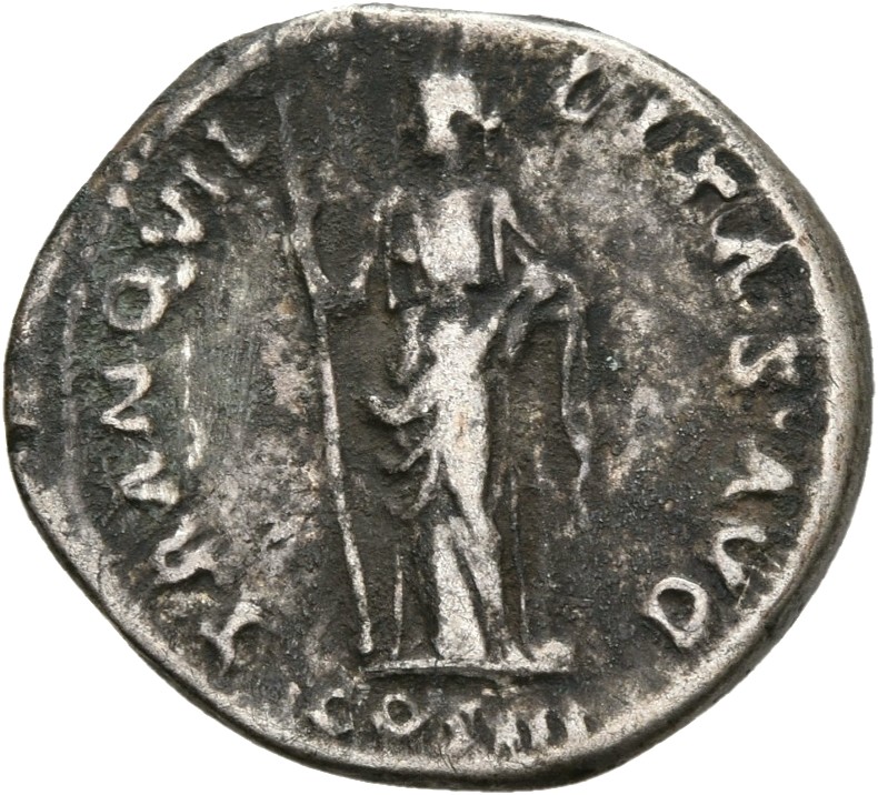 RIC II, Part 3 (second edition) Hadrian 965 Hadrian reverse, Tranquillitas standing left, holding sceptre and resting arm ...