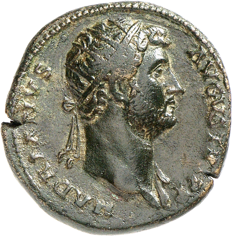 RIC II, Part 3 (second edition) Hadrian 974 Hadrian obverse, Head of Hadrian, radiate, right