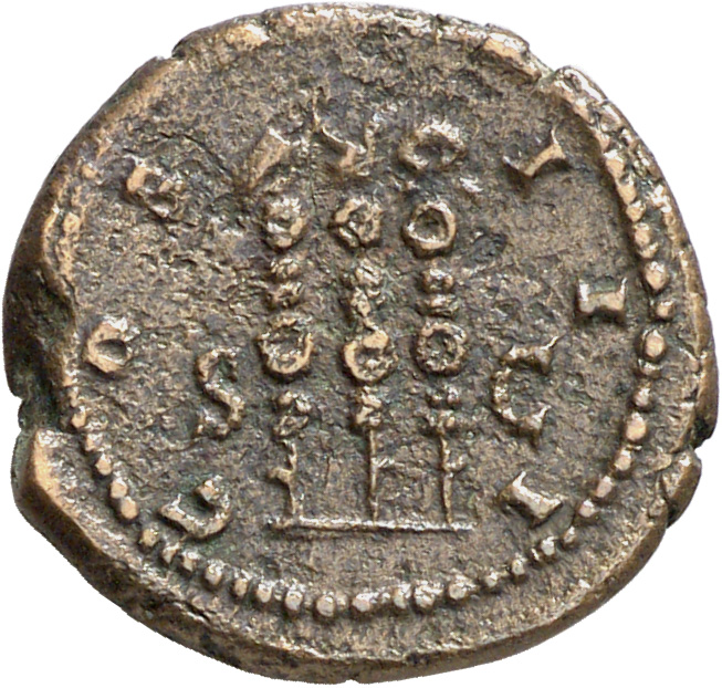 RIC II, Part 3 (second edition) Hadrian 976 Hadrian reverse, Eagle between two standards