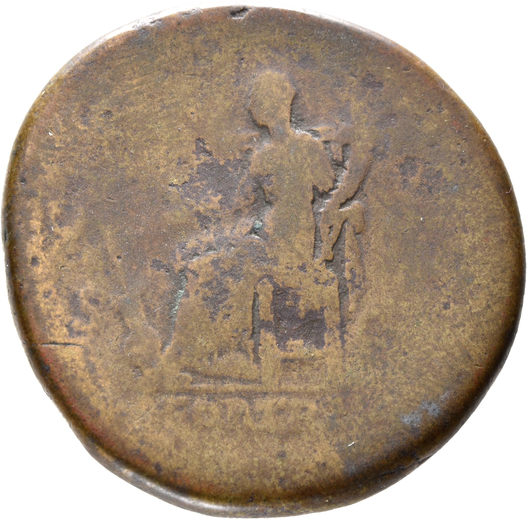 RIC II, Part 3 (second edition) Hadrian 980 Hadrian reverse, Fortuna seated left, holding rudder and cornucopia