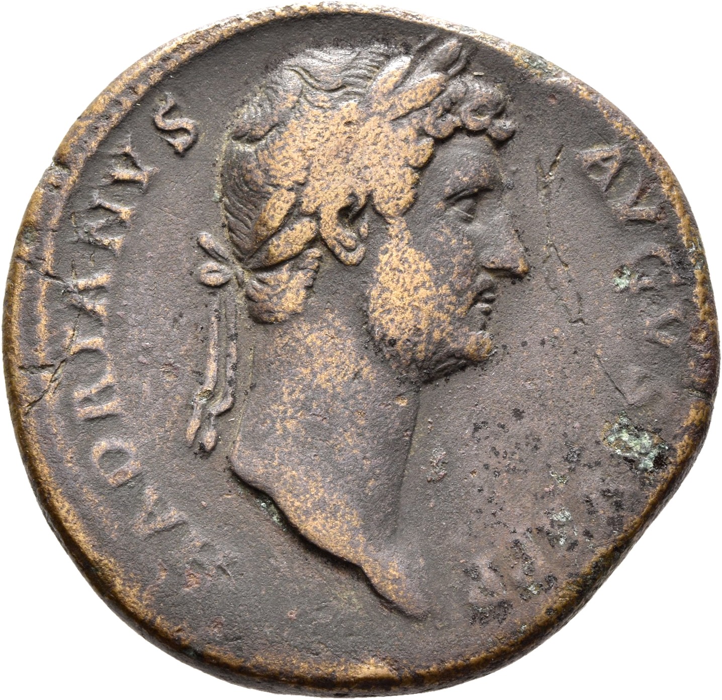 RIC II, Part 3 (second edition) Hadrian 988 Hadrian obverse, Head of Hadrian, laureate, right