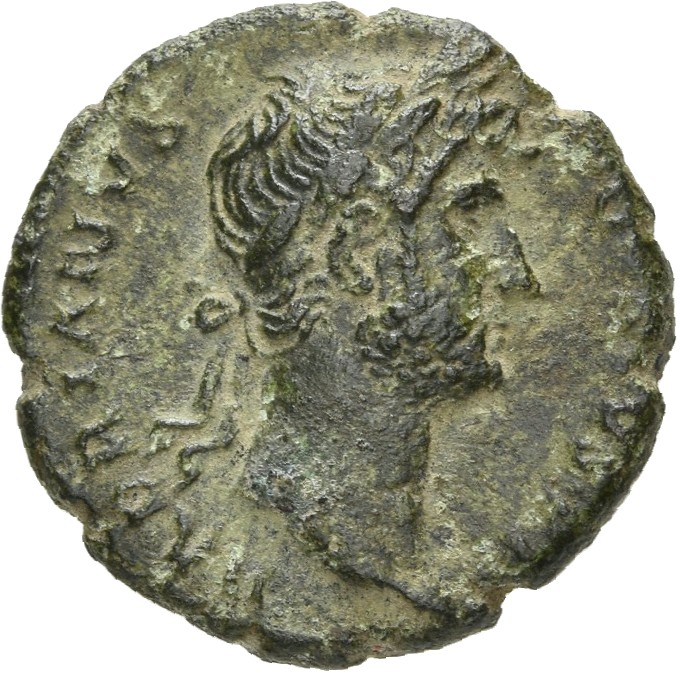 RIC II, Part 3 (second edition) Hadrian 998 Hadrian obverse, Head of Hadrian, laureate, right