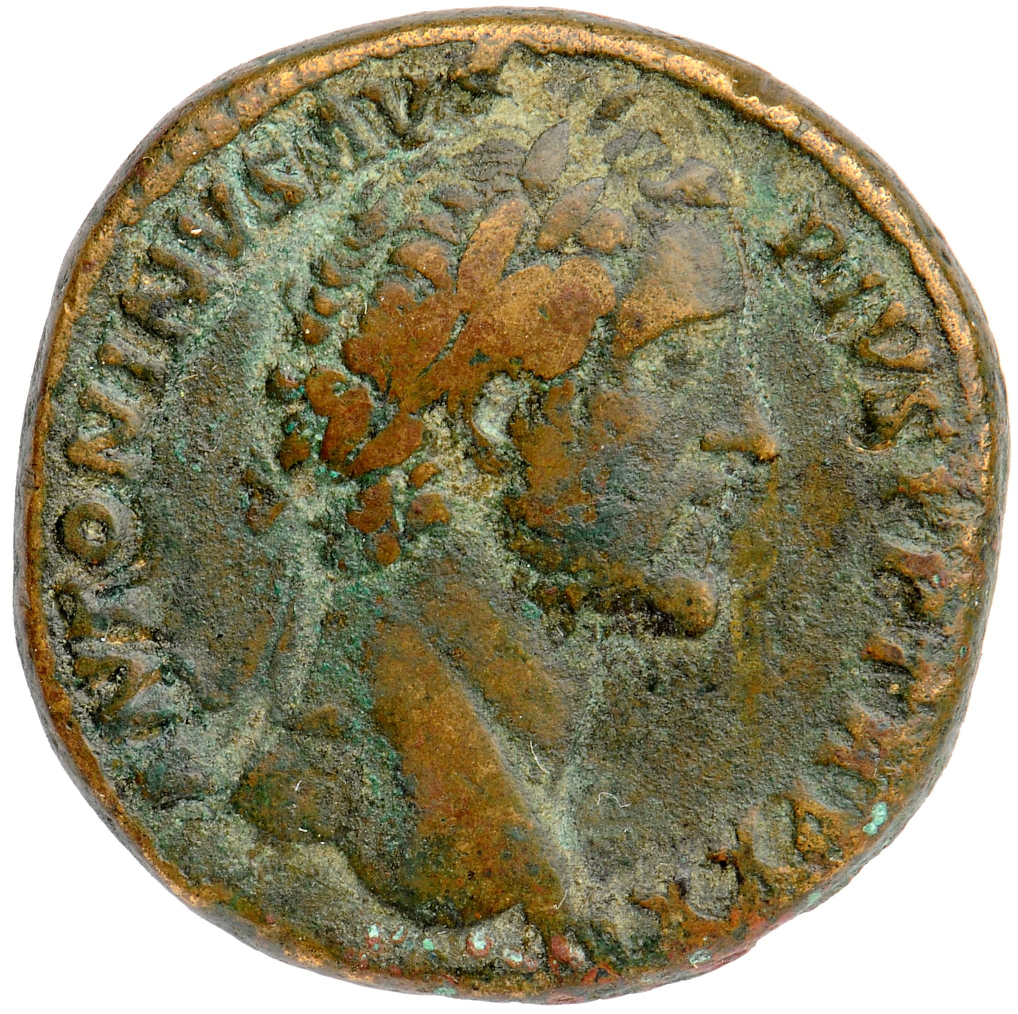 RIC III Antoninus Pius 1004 Antoninus Pius obverse — Head of Antoninus Pius, laureate, right