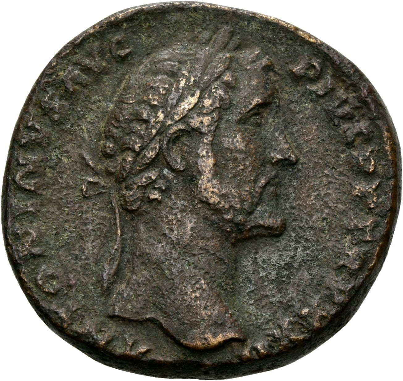 RIC III Antoninus Pius 1009 Antoninus Pius obverse, Head of Antoninus Pius, laureate, right