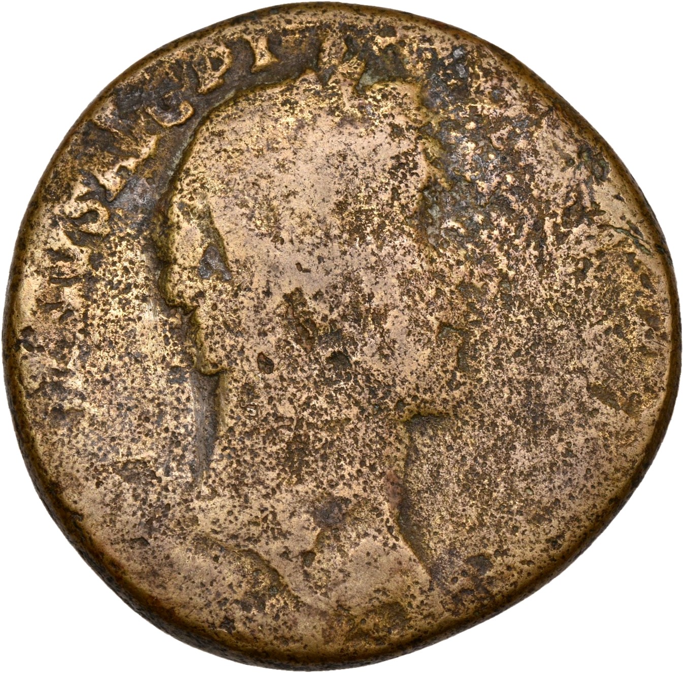 RIC III Antoninus Pius 1009A Antoninus Pius obverse — Head of Antoninus Pius, laureate, right