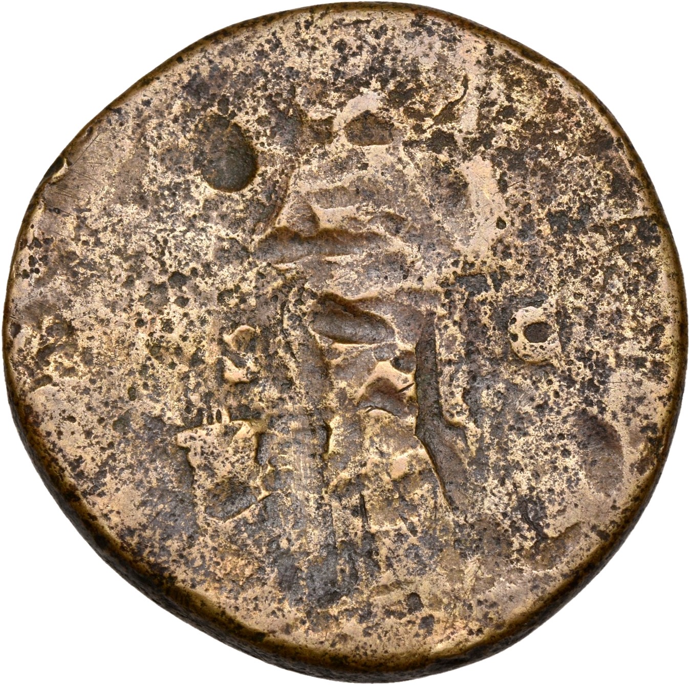 RIC III Antoninus Pius 1009A Antoninus Pius reverse — Antoninus Pius, standing left, sacrificing with patera over tripod, ...