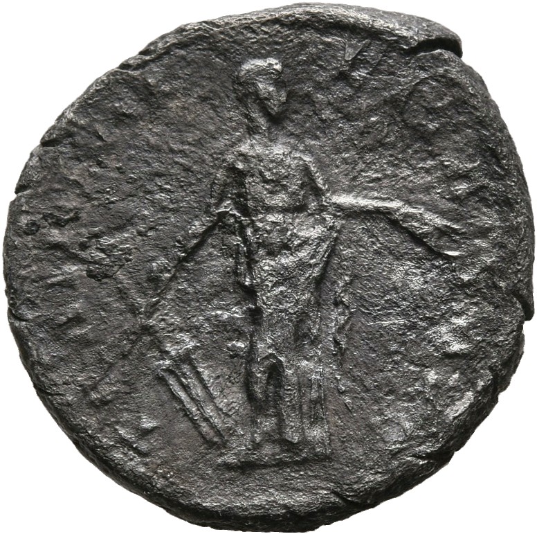 RIC III Antoninus Pius 100A Antoninus Pius reverse, Tranquilitas, sometimes towered, standing left, holding rudder in righ...