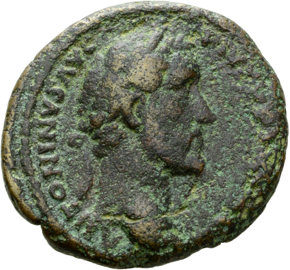 RIC III Antoninus Pius 1021A Antoninus Pius obverse, Head of Antoninus Pius, laureate, right