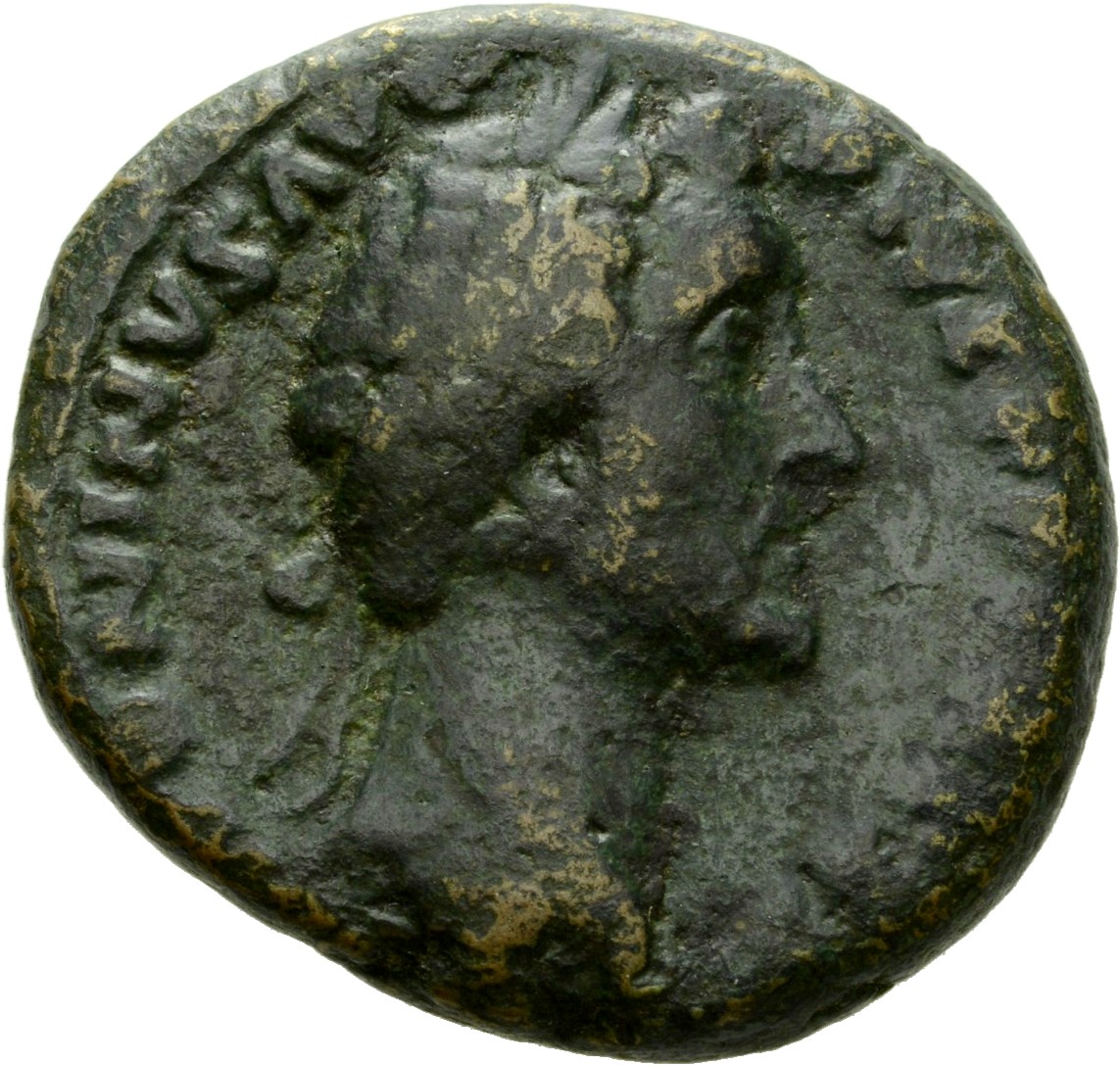 RIC III Antoninus Pius 1027 Antoninus Pius obverse, Head of Antoninus Pius, laureate, right
