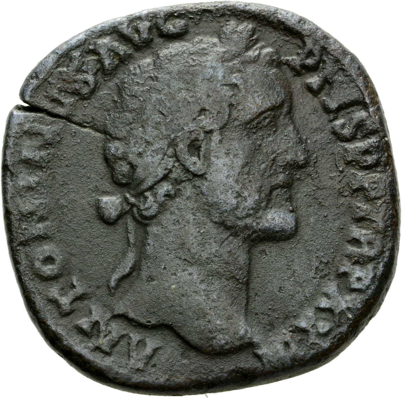 RIC III Antoninus Pius 1029 Antoninus Pius obverse, Head of Antoninus Pius, laureate, right