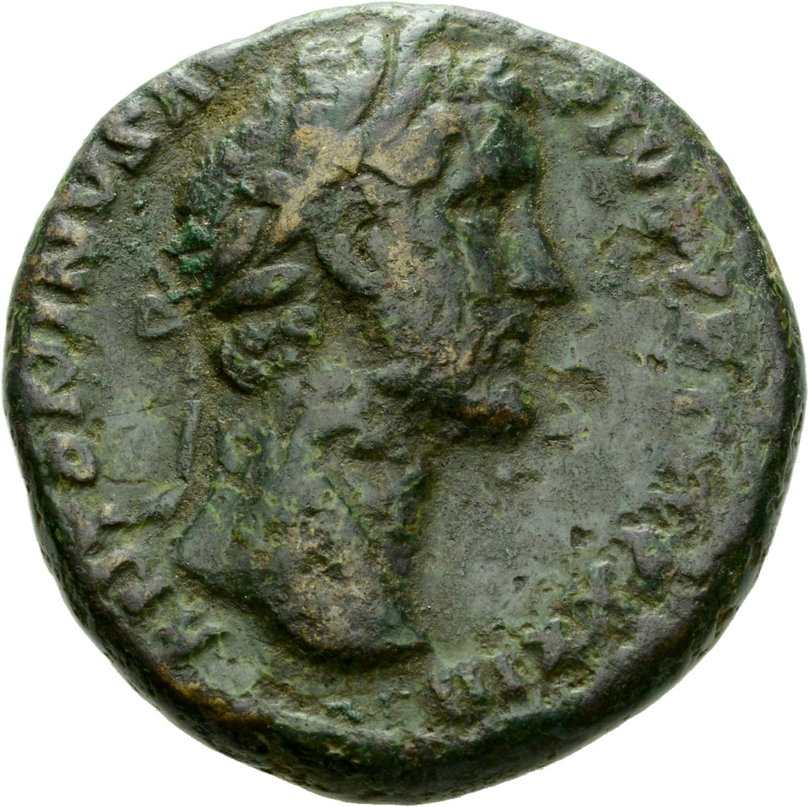 RIC III Antoninus Pius 1039 Antoninus Pius obverse, Head of Antoninus Pius, laureate, right