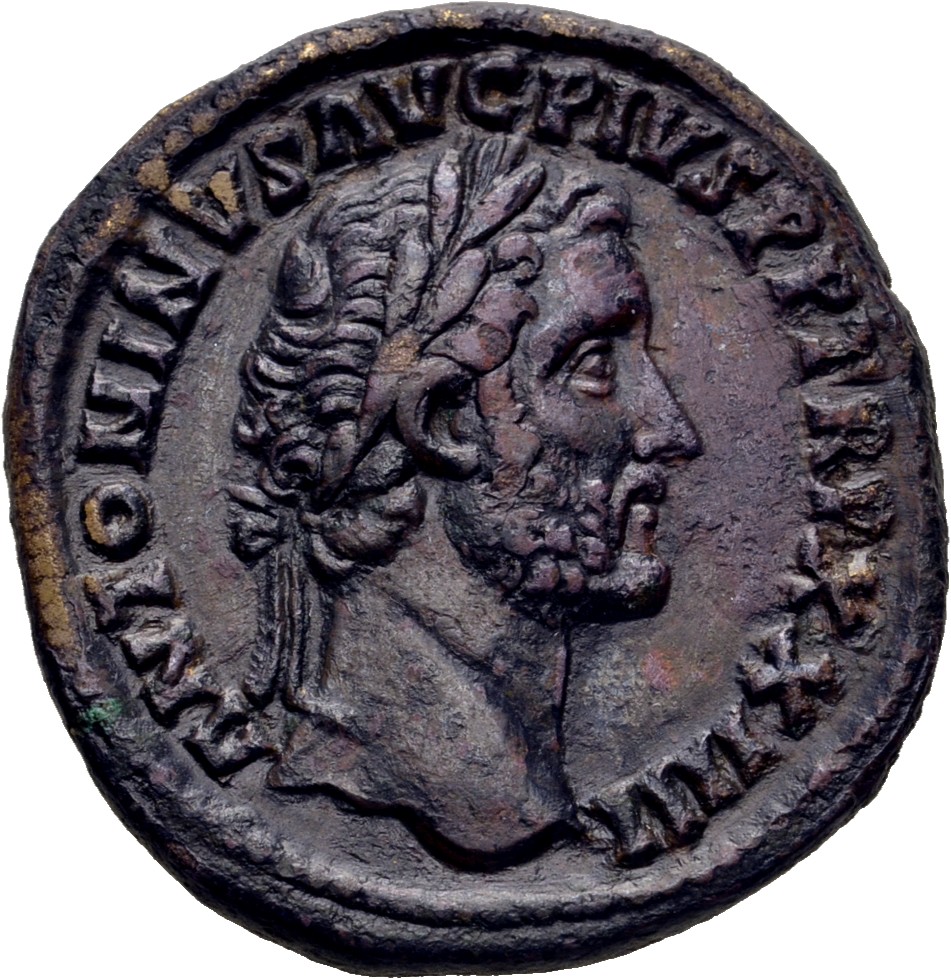 RIC III Antoninus Pius 1045 Antoninus Pius obverse, Head of Antoninus Pius, laureate, right
