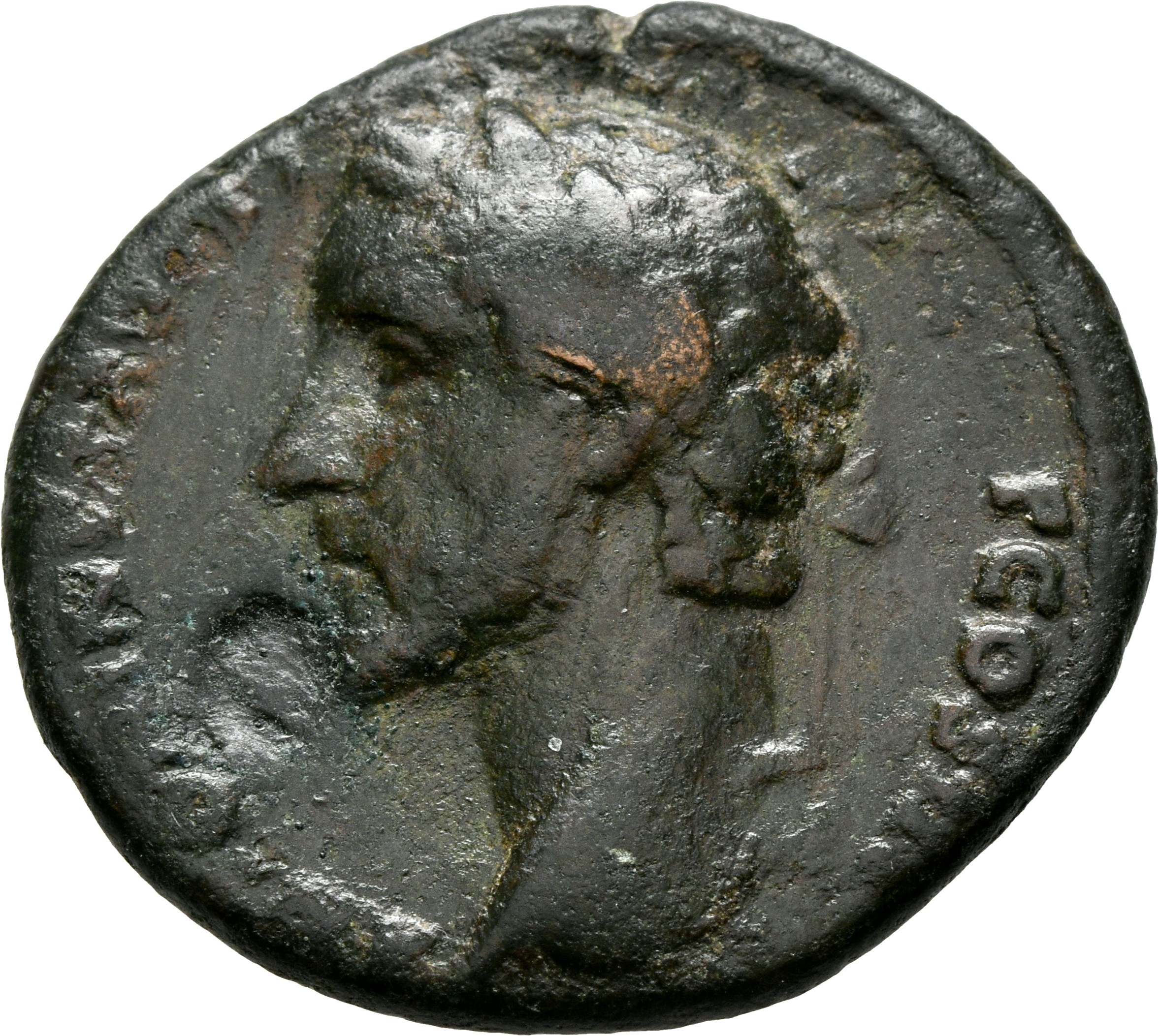 RIC III Antoninus Pius 1070 Antoninus Pius reverse, Head of Antoninus Pius, laureate, left