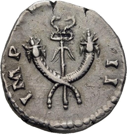 RIC III Antoninus Pius 107B Antoninus Pius reverse, Cadeucus between two cornucopiae