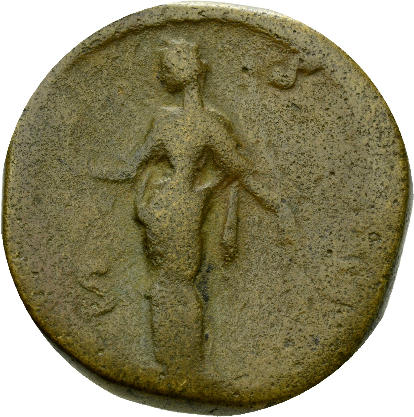 RIC III Antoninus Pius 1083 Antoninus Pius reverse, Vesta, standing left, holding palladium and sceptre