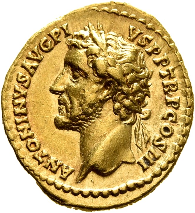 RIC III Antoninus Pius 108C Antoninus Pius obverse, Head of Antoninus Pius, laureate, left
