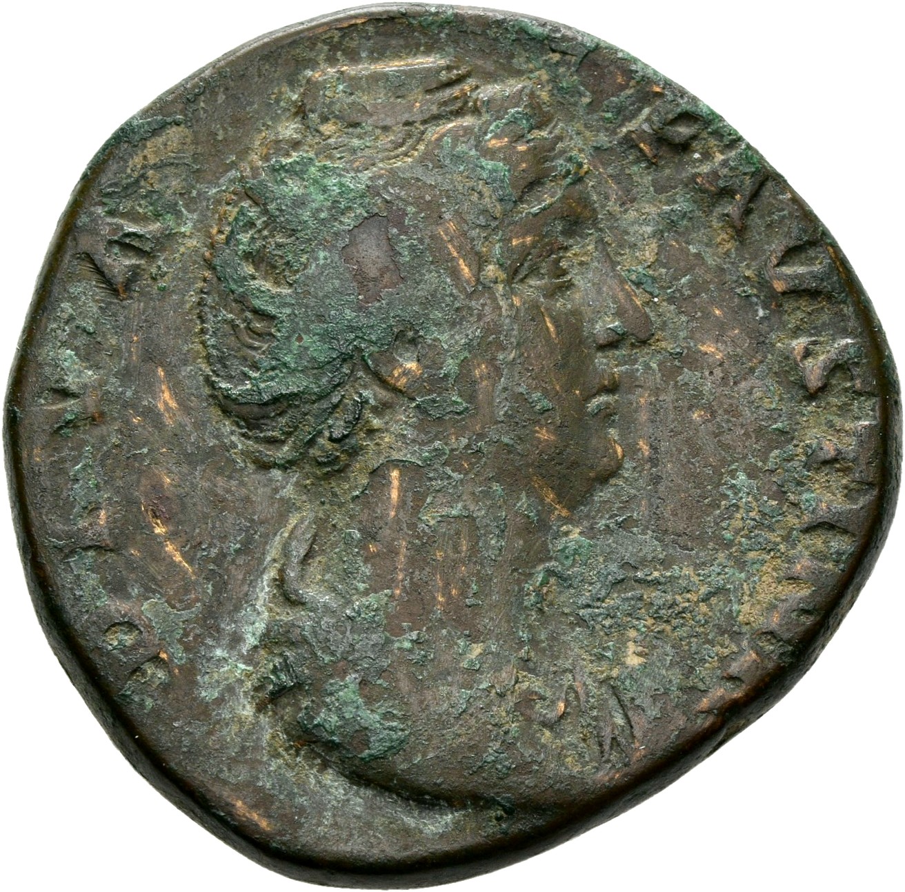 RIC III Antoninus Pius 1103 Antoninus Pius obverse, Bust of Faustina the Elder, draped, right, hair elaborately waved and ...