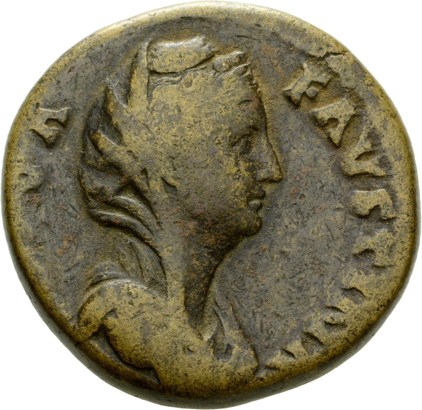 RIC III Antoninus Pius 1103Ab Antoninus Pius obverse, Bust of Faustina the Elder, veiled, right
