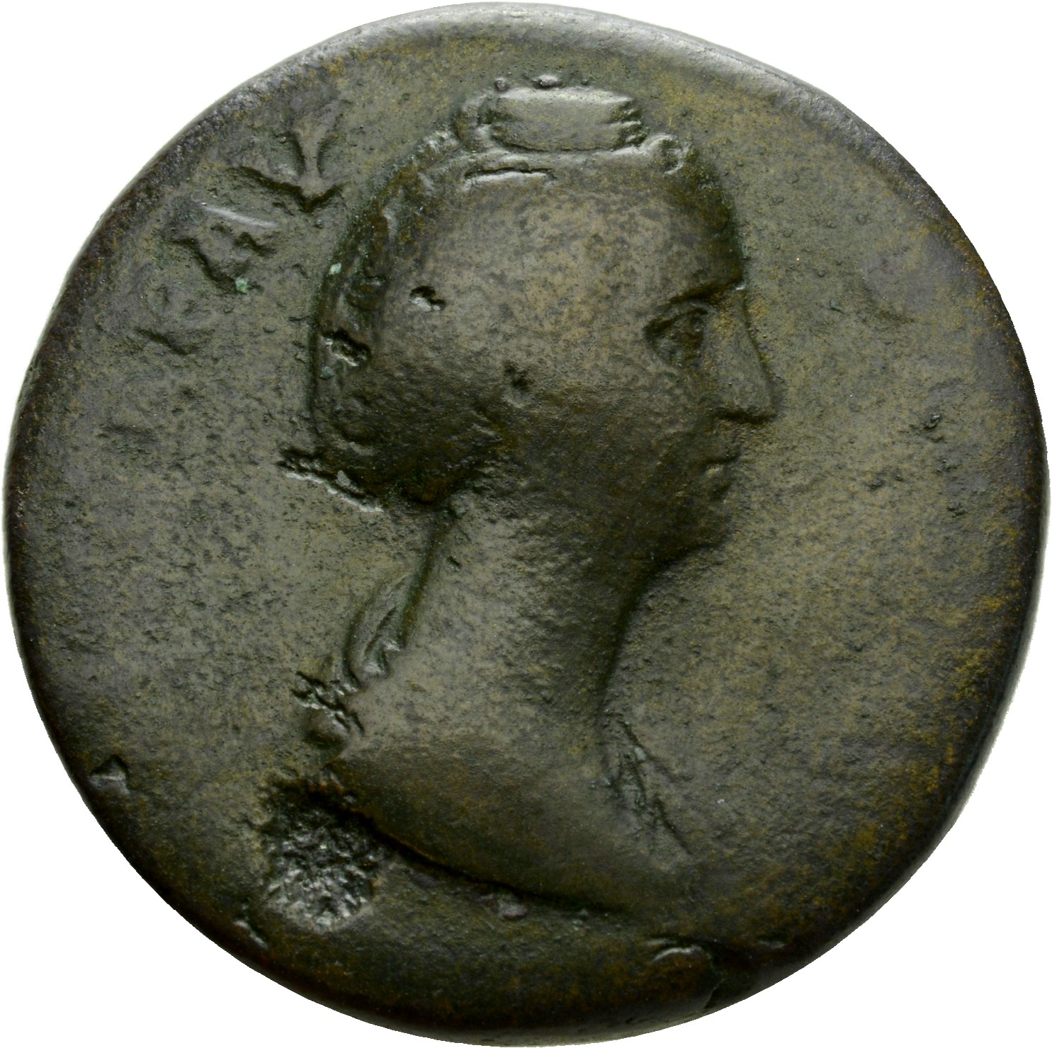 RIC III Antoninus Pius 1112 Antoninus Pius obverse, Bust of Faustina the Elder, draped, right, hair elaborately waved and ...