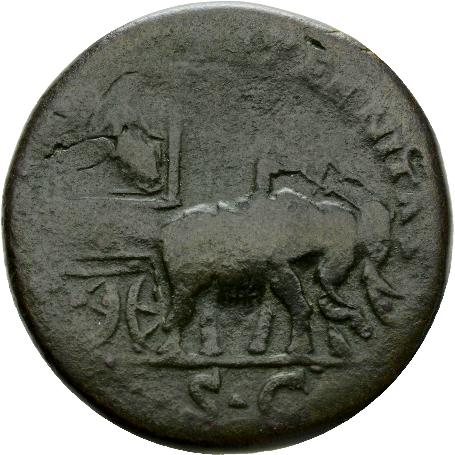 RIC III Antoninus Pius 1112 Antoninus Pius reverse, Faustina the Elder, seated right, holding sceptre in car drawn right b...